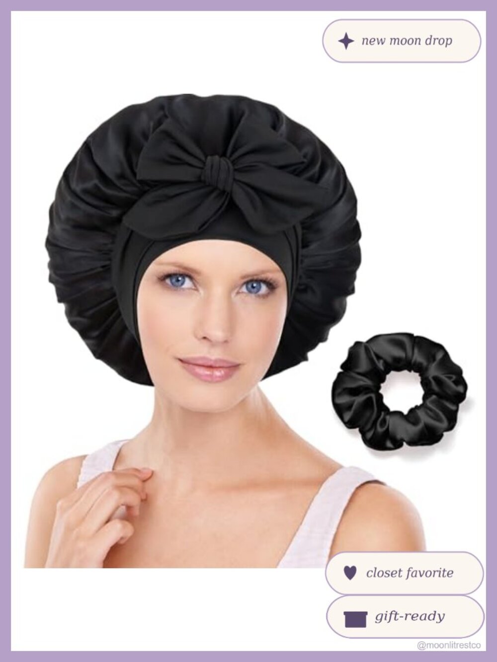 100% Mulberry Silk Bonnet Double Layer Adjustable Tie Sleep Cap for Women